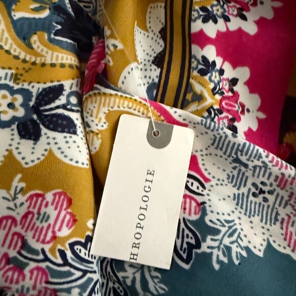 Zadie Robe Velvet Trim & Sash Anthropologie Kimono Floral M/L - Picture 6 of 7